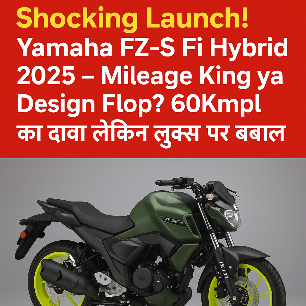 Shocking Launch! Yamaha FZ-S Fi Hybrid 2025 – Mileage King ya Design Flop? 60Kmpl का दावा लेकिन लुक्स पर बवाल